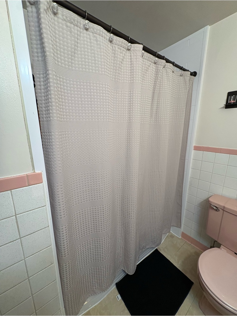 Huntington home gray fabric shower curtain